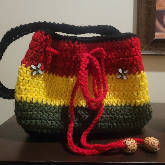 Bags Crochet Drawstring Hand Bag Poshmark